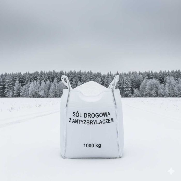 SÓL drogowa z ANTYZBRYLACZEM Chlorek Sodu TONA BIGBAG kurier