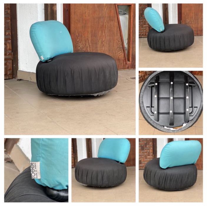Fotel bujany mid century etykieta Ligne Roset