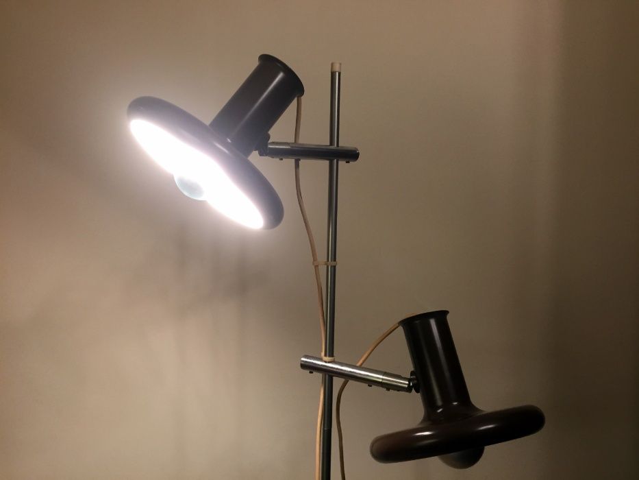 Candeeiro de pé duplo Optima castanho por Hans Due para Fog & Mørup