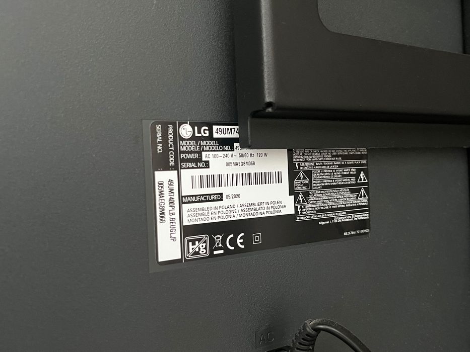 TELEWIZOR LG 49" 4K UHD Smart TV - 49UM7400PLB + pilot