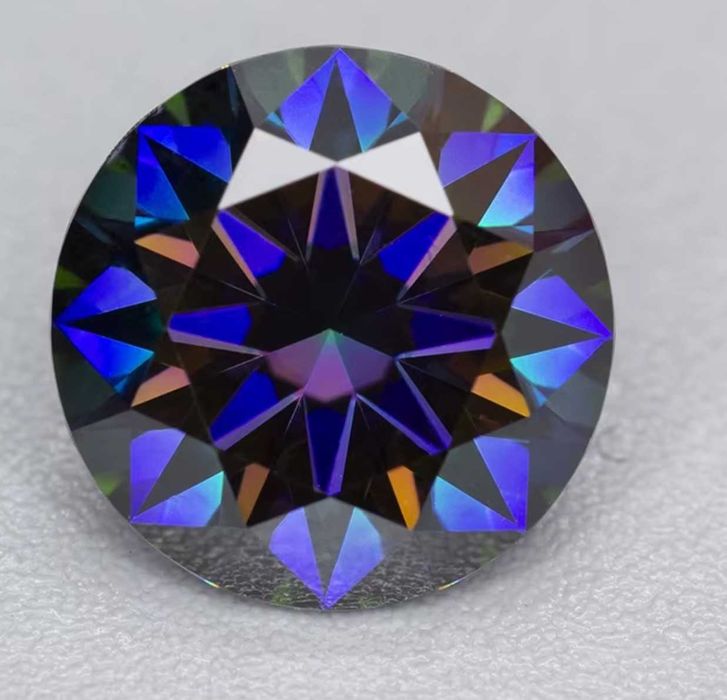 Moissanit Tęczowy Fioletowy  6,5 mm (1 ct) z certyfikatem GRA