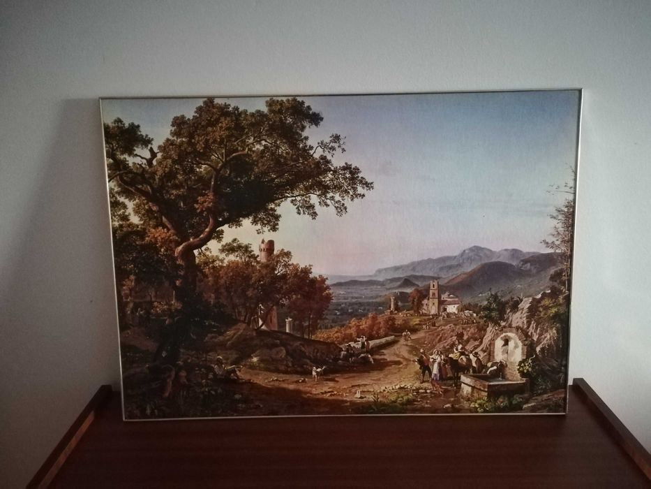 3 Quadros (Paisagens diversas); 1 - Última Ceia || Quadro de cortiça