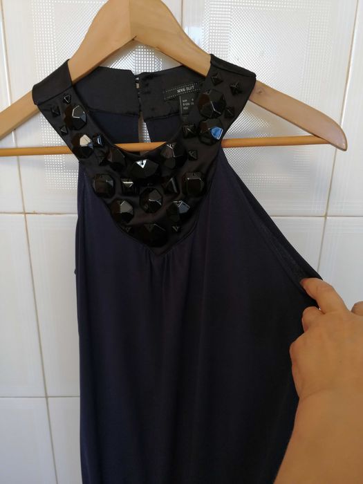 New Mango Top in Fluid Fabric with Black Stones, Size S/M64730007132929124