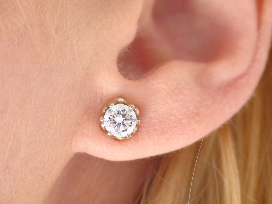 złote kolczyki z brylantami diamentami 1.10 ct VS1/G CERTYFIKAT wycena