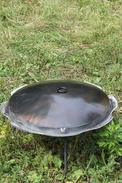 Сковорода із диска борони метал 7 мм гравіювання принт гриль BBQ садж