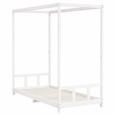 Estrutura de cama infantil 90x200 cm pinho maciço branco