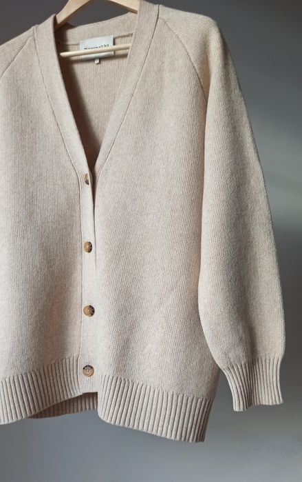 Marimekko wełniany kardigan sweter beżowy wełna 100%