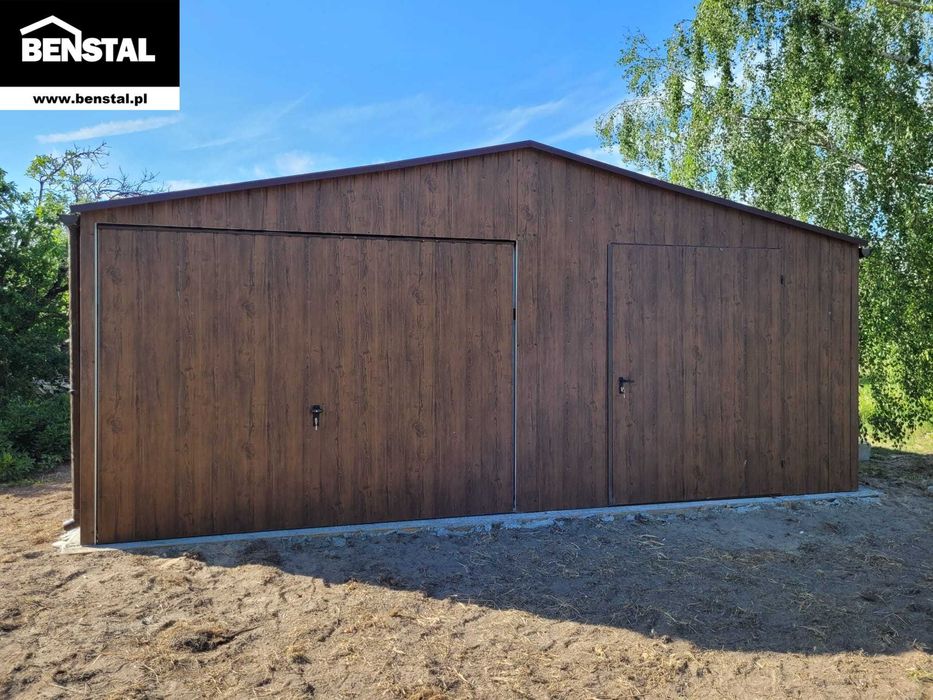 Garaż Blaszany 6x5 Drewnopodobny