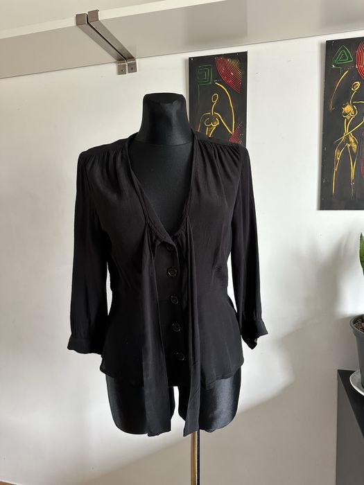 Elegancka koszula czarna Monki z wiazaniem