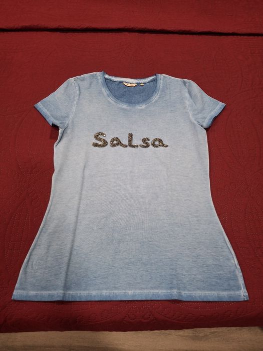 T-shirt salsa cor ganga lavada