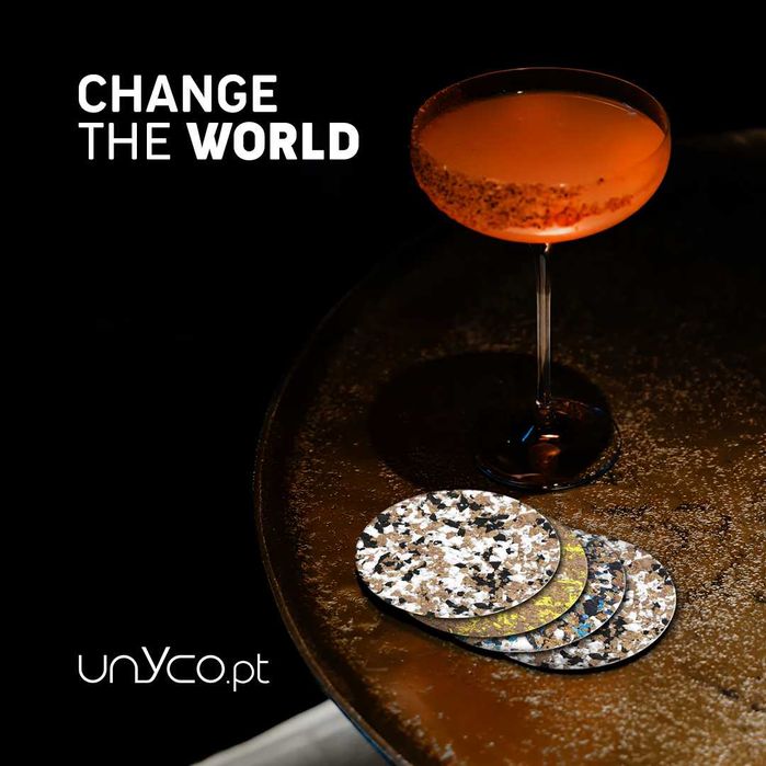 Base para copos de cortiça reciclada redonda Cork Color Unyco Pack25