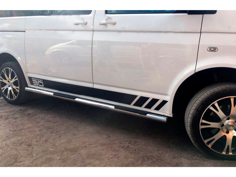 Боковые трубы для Volkswagen T6 из нержавеющей стали (2 шт.)