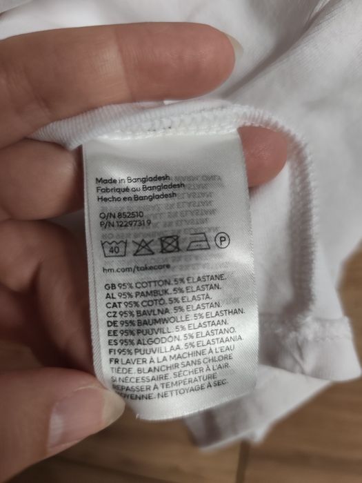 H&M 158/164 crop top bluzka t-shirt biały