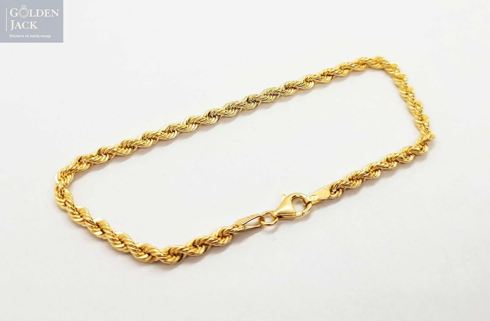 Złota bransoletka splot Korda złoto pr. 585 waga 2,34g długość 19,5 cm