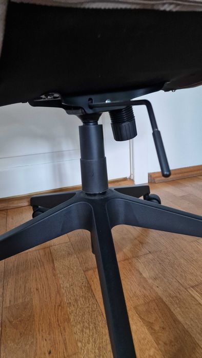 Fotel Obrotowy Tapicerowany Biurowy Szary do Komputera Gabinetowy