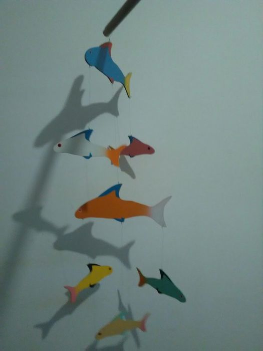 Espanta espiritos com peixes quarto de criança