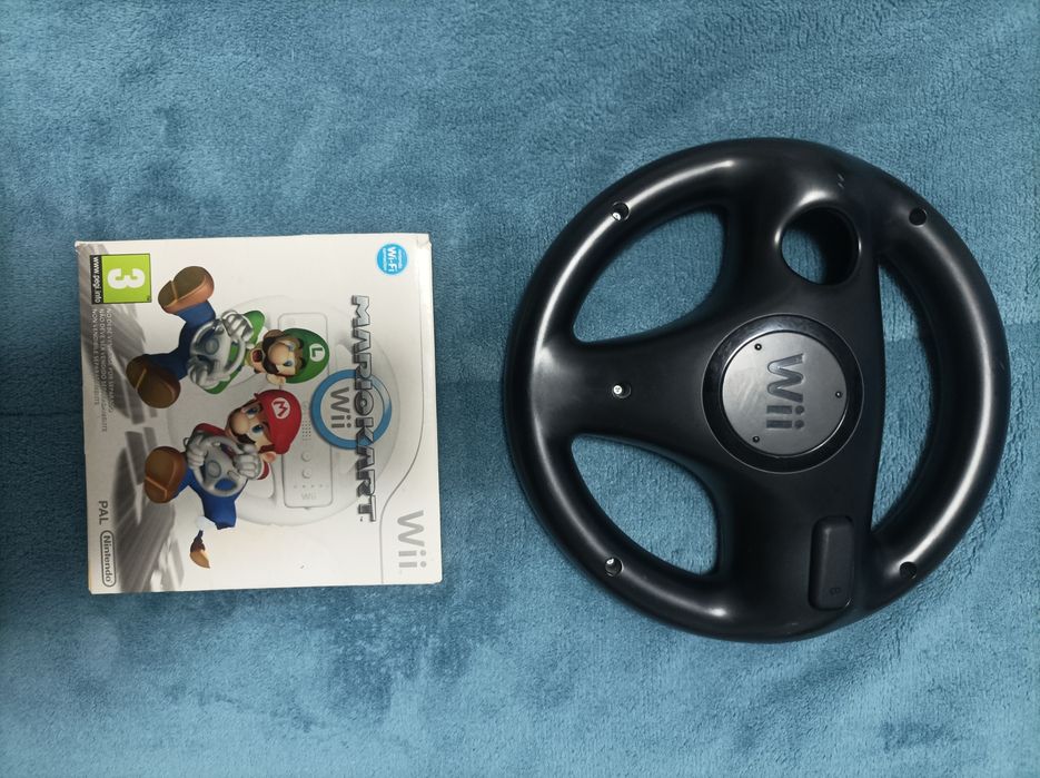 Conjunto volante Wii + jogo Mario kart