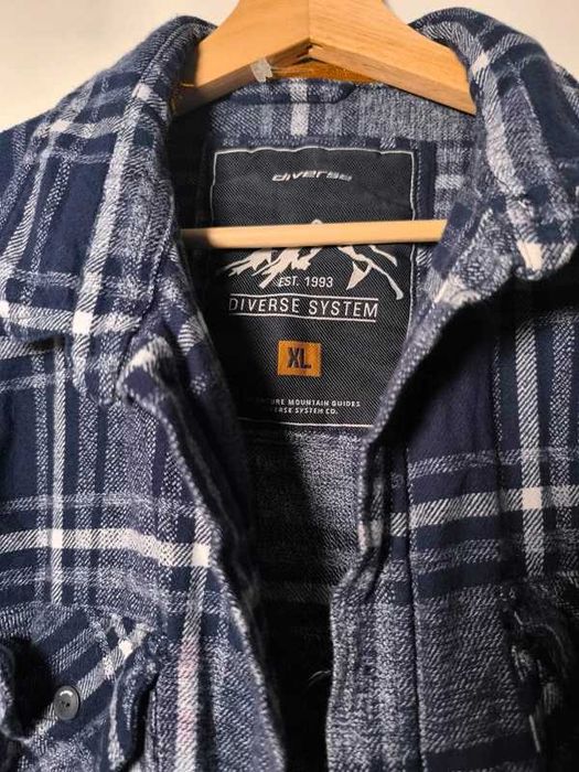 Koszula flanelowa Diverse XL granatowa krata