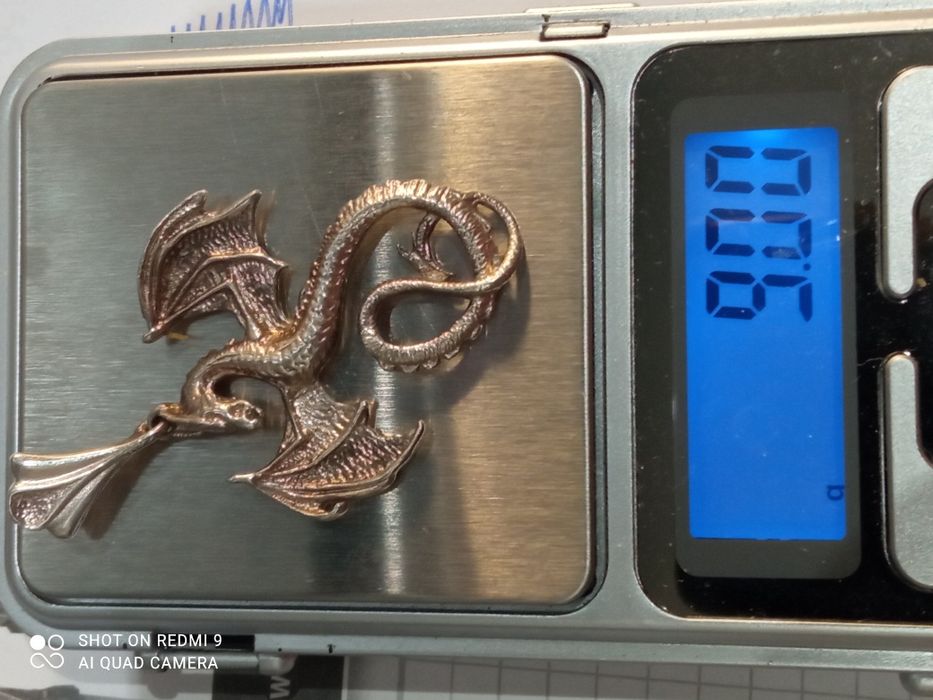 Wisior mega smok srebro 9 g