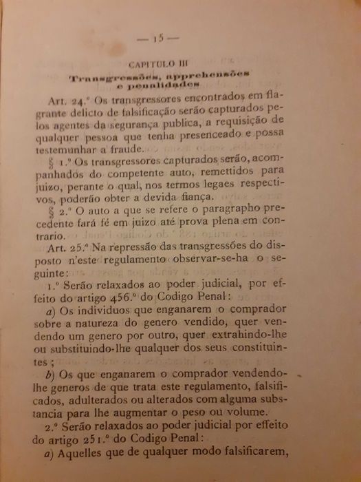 Regulamento Prod. agricolas 1903