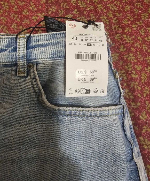 Джинсы широкие молодежные Zara