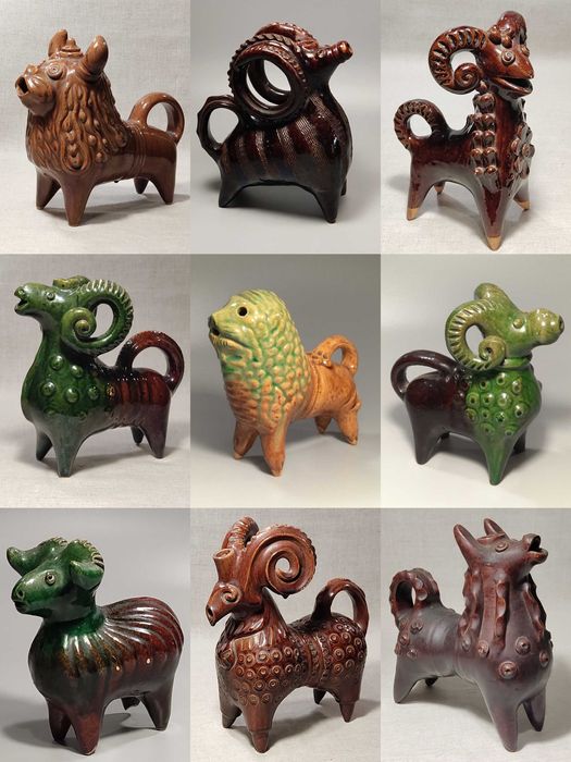 РЕДКИЕ скульптура-сосуд ОПОШНЯ статуэтка графин Керамика Майолика СССР