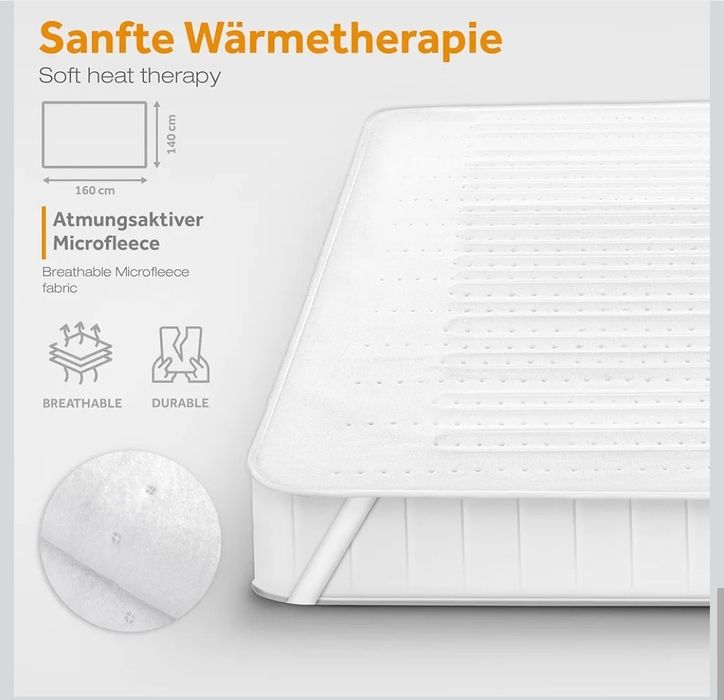 Mata grzewcza / podkład podwójnie sterowana  160×140