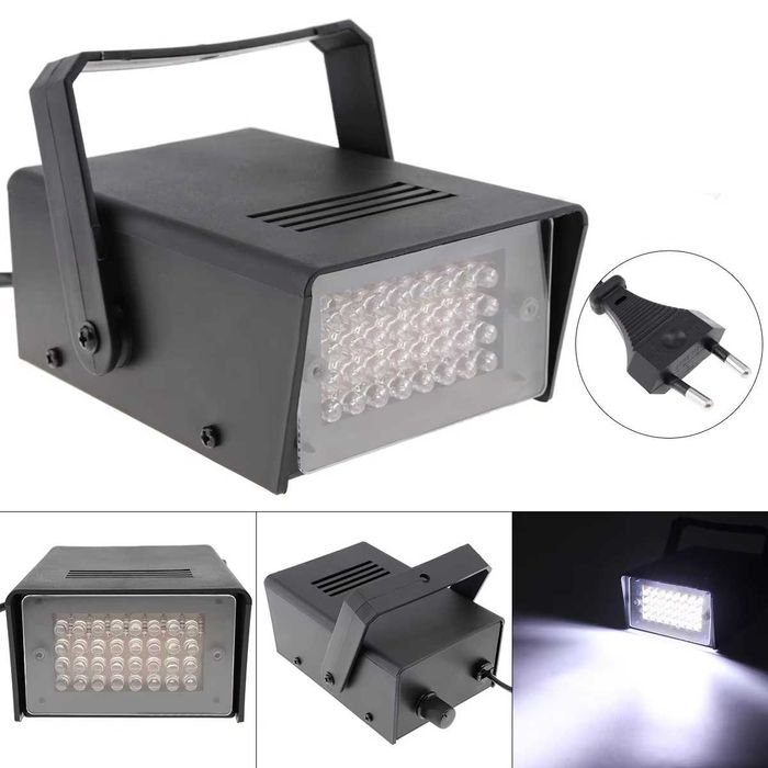 Projector strob flash LED branco festas discotecas passagem ano NOVO