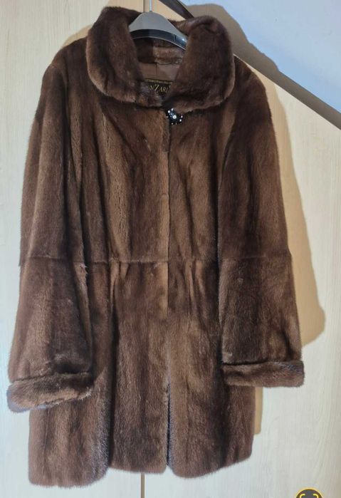 Фірмова норкова шуба, парка Nafa Manzari,оверсайз.Великий розмір