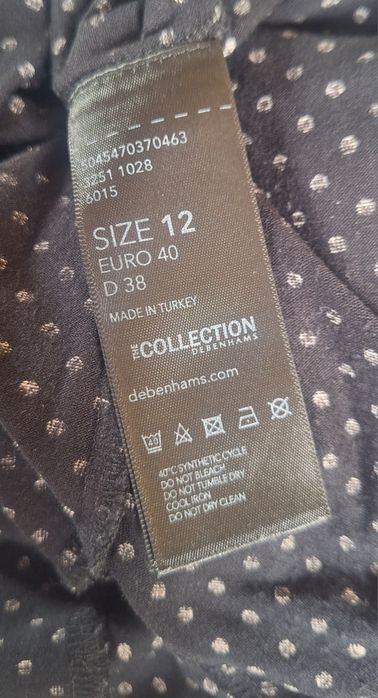 Długi czarny damski kombinezon w białe groszki 95 % wiskoza L 40