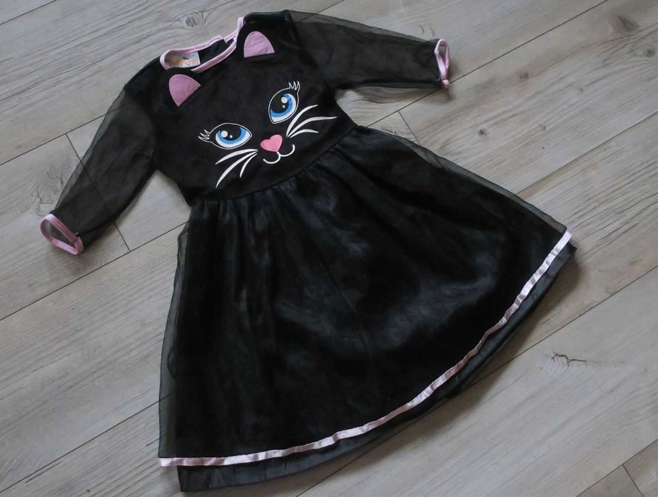 Strój karnawałowy kotka rozm 92-104, 2-4 lata kotek