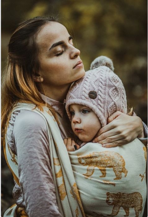 Chusta do noszenia Roar Wraps Les Oursons niedźwiedzie bawełniana nowa