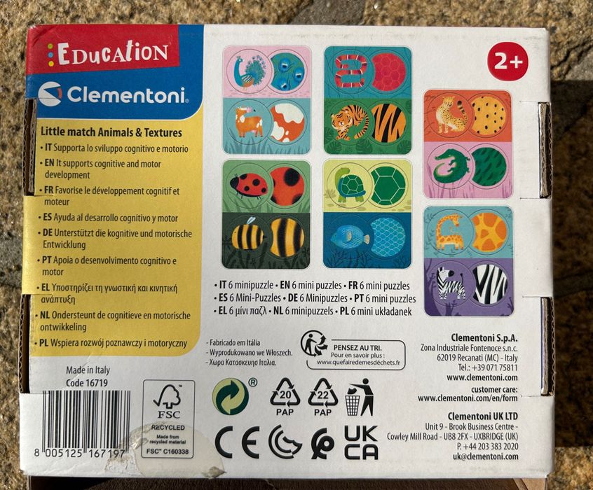 Jogo dos animais e texturas