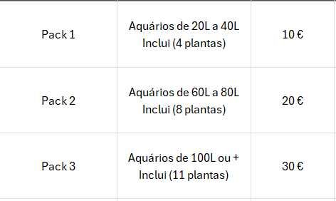 Pack de Plantas Naturais para Aquário