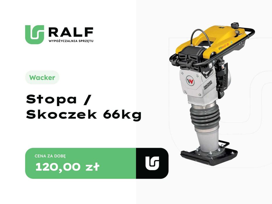 Wynajem/ Zagęszczarka Ubijarka 95 kg + Guma Do Kostki