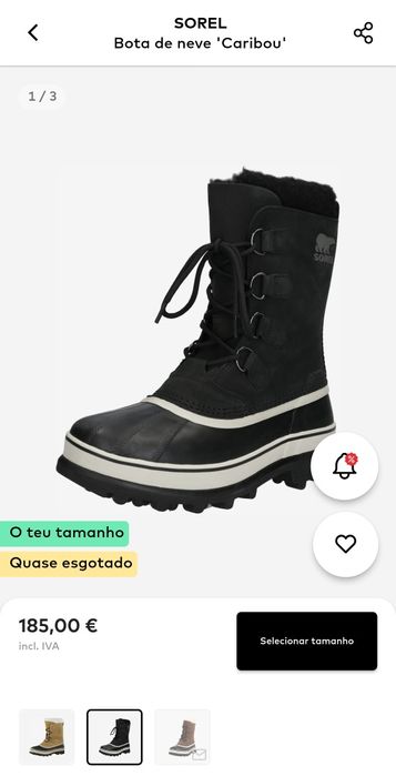 Botas de Inverno para a neve.