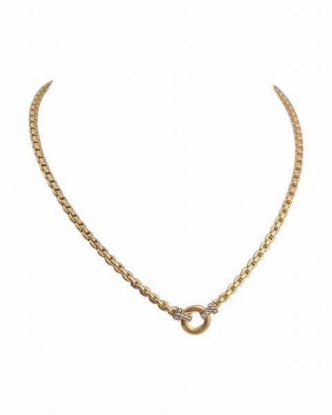 Złota, ozdobna kolia z cyrkoniami pr.585