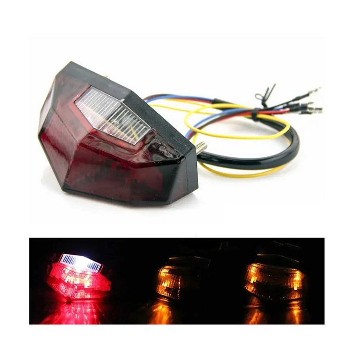 Farolim Traseiro LED para Moto - 11 LED Multifuncional Pisca Integrado