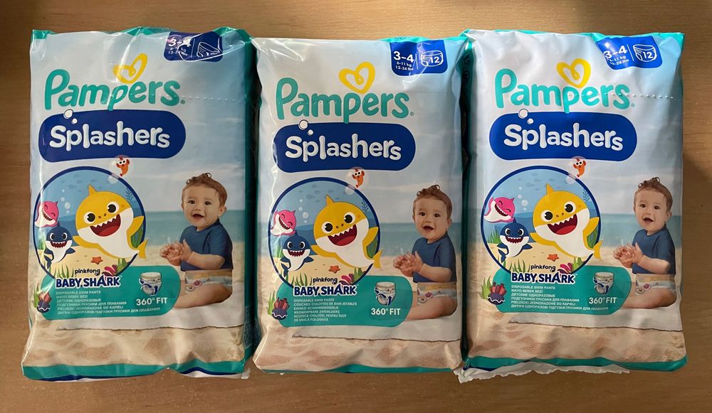 36szt / Pampers SPLASHERS / Pieluchy do pływania / 3-4 / 6-11 kg