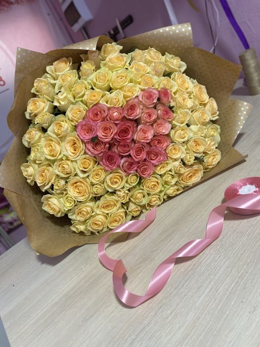 Букет из 51, 101 розы и опт.,цветы, доставка Днепр