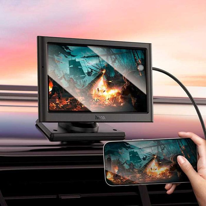 Монитор для авто HOCO HU2 7", 1024*600, Car Play, Android Auto