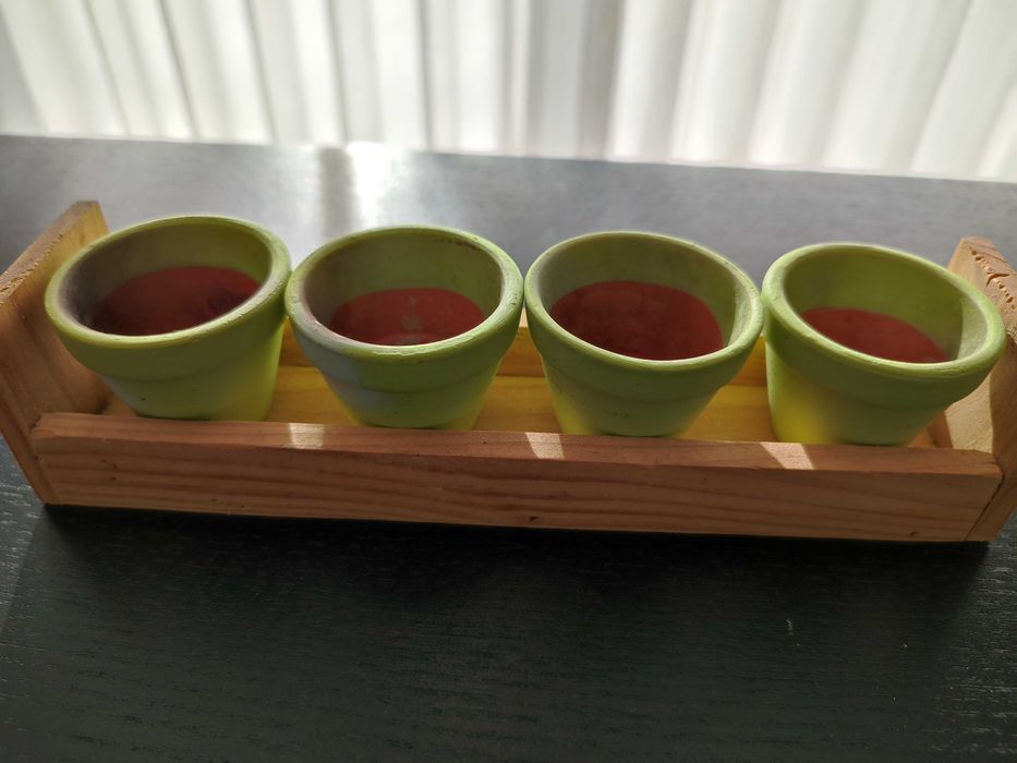 Castiçal/mini vasos peça decorativa