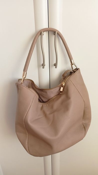 Reserved torba torebka modna beżowa A4