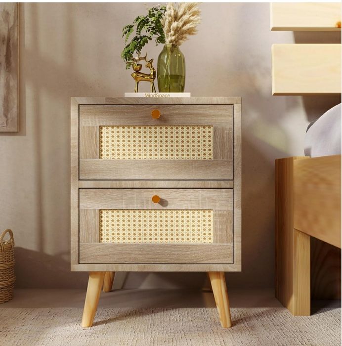 Stolik nocny z 2 szufladami, szafka nocna.40 x 40 x 55 cm