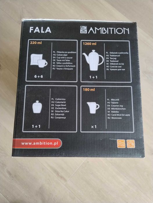 Komplet kawowy AMBITION Fala  17-elementowy