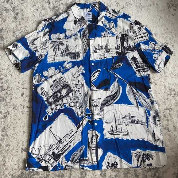 Сорочка ZARA синя
