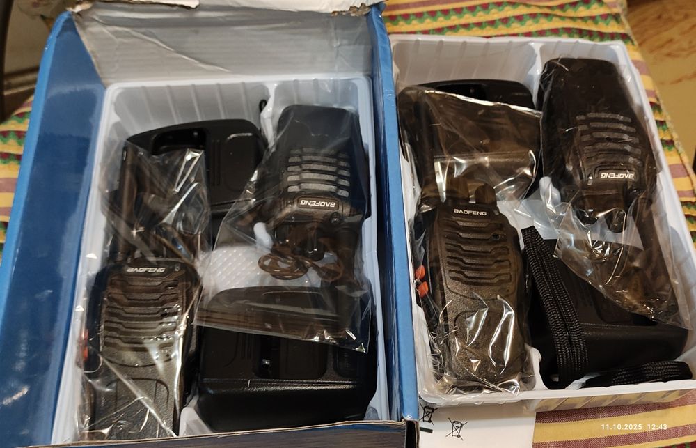 Комплект рацій 4шт Baofeng BF-88E PMR, 1500мАч, до 3км