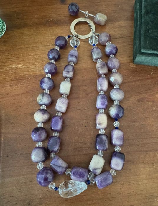 Colar ametista e cristal