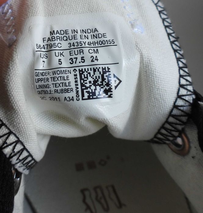 Converse All Star czarno złote trampki 37,5
