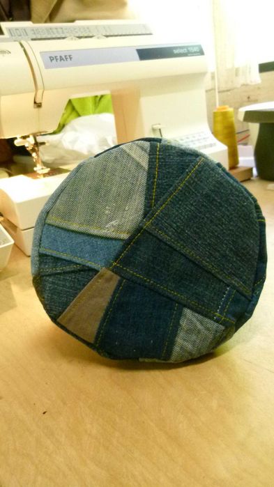 Saco de molas de roupa em patchwork de ganga "Tipi"